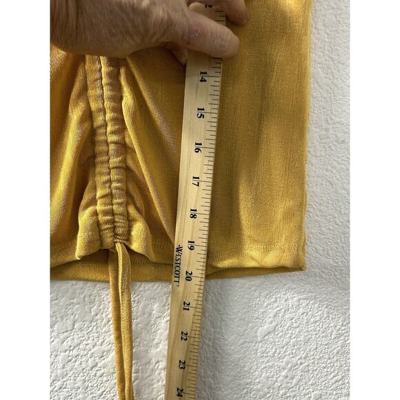 L.I.F.E. Love Is For Eternity Gold Slinky Cinch Up Waist Summer Tank Sz‎ L - Picture 6 of 8